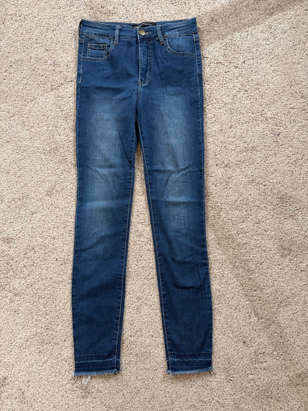 Classic High-Rise Skinny Jeans - Dark Blue- Prosperity
